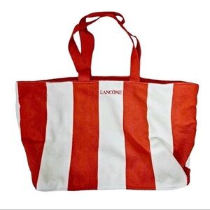 NWOT Lancôme Red & White Striped Tote Bag